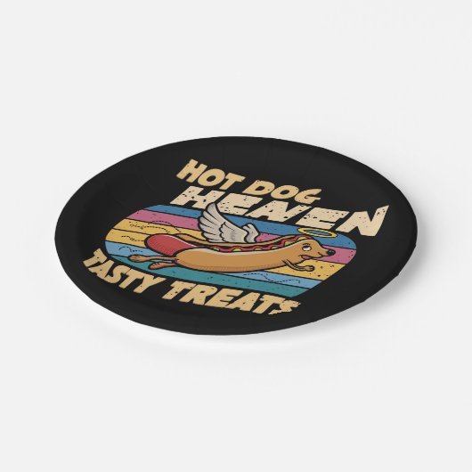 Hot Dog Heaven Pappteller (Schrägansicht)