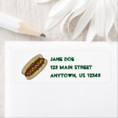 Hot Dog Hotdog mit/auf Fehleradresse-Labels (Insitu)