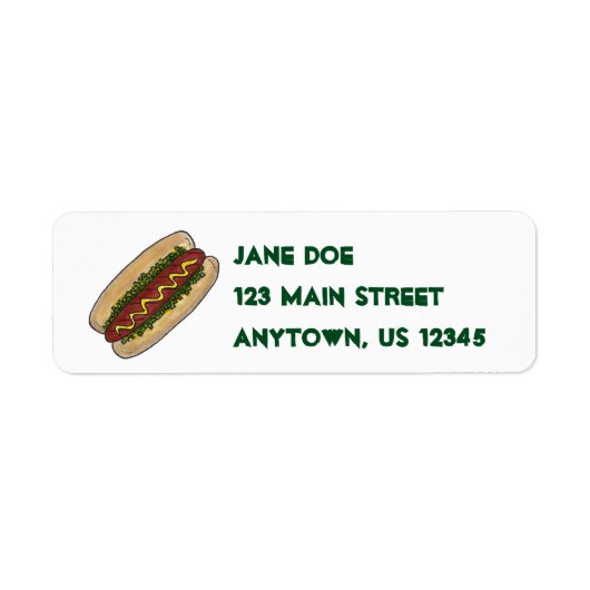 Hot Dog Hotdog mit/auf Fehleradresse-Labels (Vorne)