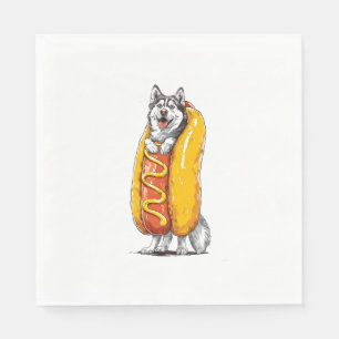 Hot Dog Husky - Funny Food Costume Serviette