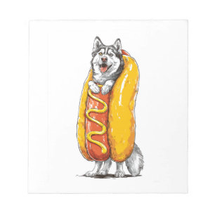 Hot Dog Husky � Lustiger Lebensmittelkostüm Notizblock