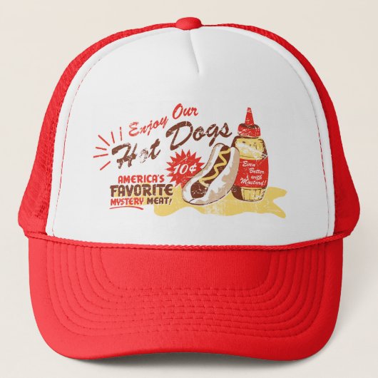 Hot Dog Hut (rot) Truckerkappe (Vorderseite)