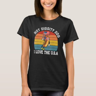 Hot Dog I Liebe USA Amerikanische Unabhängigkeitst T-Shirt