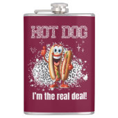 Hot Dog! Ich bin der echte Deal Flachmann (Vorderseite)