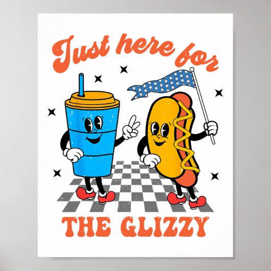 Hot Dog ich bin gerade hier für den glänzenden glü Poster (Vorne)