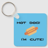 Hot Dog Ich bin mit Name Niedlich Schlüsselanhänger (Vorderseite)
