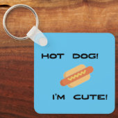 Hot Dog Ich bin mit Name Niedlich Schlüsselanhänger (Vorderseite)