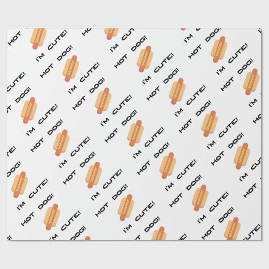 Hot Dog Ich bin Niedlich Geschenkpapier (Flach)