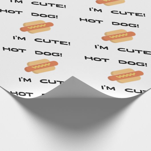 Hot Dog Ich bin Niedlich Geschenkpapier (Ecke)