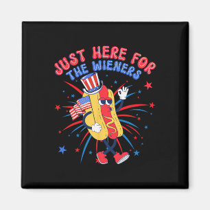 Hot Dog Ich bin nur hier für die Dackeln 4. Juli Magnet