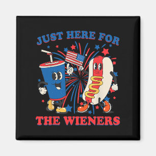 Hot Dog Ich bin nur hier für die Dackeln 4. Juli Magnet