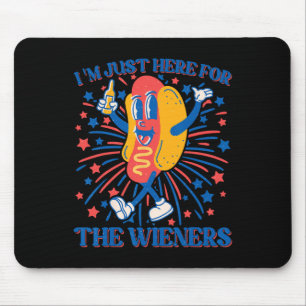 Hot Dog Ich bin nur hier für die Dackeln 4. Juli Mousepad