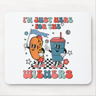 Hot Dog Ich bin nur hier für die Dackeln 4. Juli Mousepad