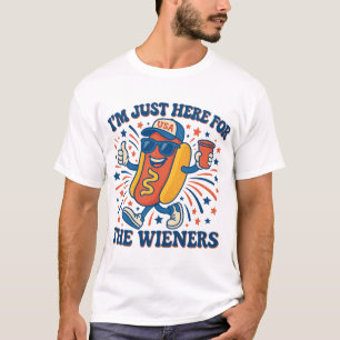 Hot Dog Ich bin nur hier für die Dackeln 4. Juli T-Shirt