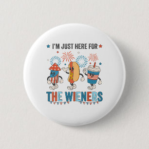 Hot Dog Ich bin nur hier für die Dackeln Niedlich  Button