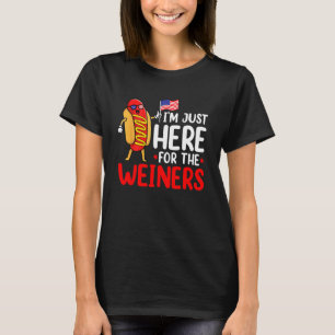 Hot Dog ich bin nur wegen der Würstchen hier Wurst T-Shirt
