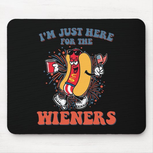 Hot Dog, ich bin nur wegen der Würstchen hier zum Mousepad (Vorne)
