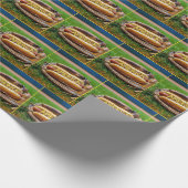 Hot Dog in Baseball Handschuh Geschenkpapier (Ecke)