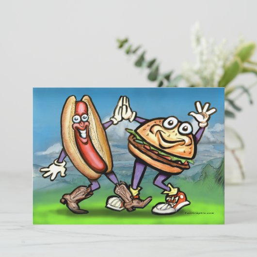 Hot Dog in Hamburger Card (Stehend Vorderseite)