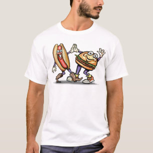 Hot Dog in Hamburger T-Shirt