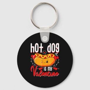 Hot Dog ist mein Valentinstag Lustiger Valentinsta Schlüsselanhänger