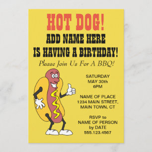 Hot Dog Jemand, der eine Geburtstags-GRILLEN einlä Einladung