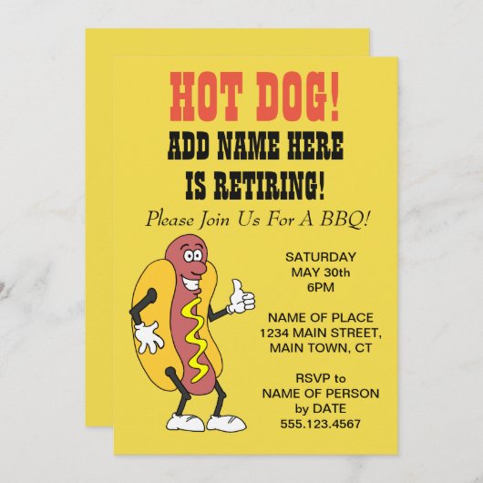 Hot Dog jemand widerspricht GRILLEN Einladung (Vorne/Hinten)