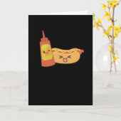 Hot Dog Kawaii Fast Food Karte (Gelbe Blume)