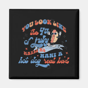 Hot Dog Liebe USA Spaß Sie sehen aus wie Amerikani Magnet