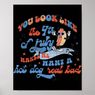 Hot Dog Liebe USA Spaß Sie sehen aus wie Amerikani Poster