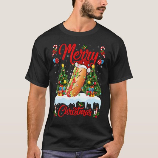 Hot Dog Lights Weihnachtsbaum Weihnachtsweih T-Shirt (Vorderseite)