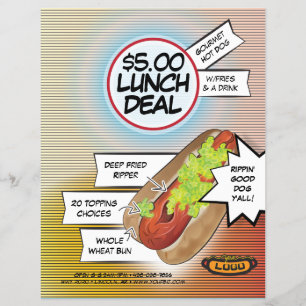 Hot-Dog-Lunch-Angebot Flyer