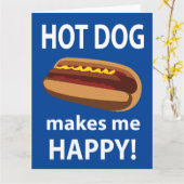 Hot Dog macht mich glücklichen Hot Dog Karte (Gelbe Blume)
