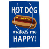 Hot Dog macht mich glücklichen Hot Dog Mittlere Geschenktüte (Vorderseite)