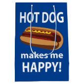 Hot Dog macht mich glücklichen Hot Dog Mittlere Geschenktüte (Rückseite)