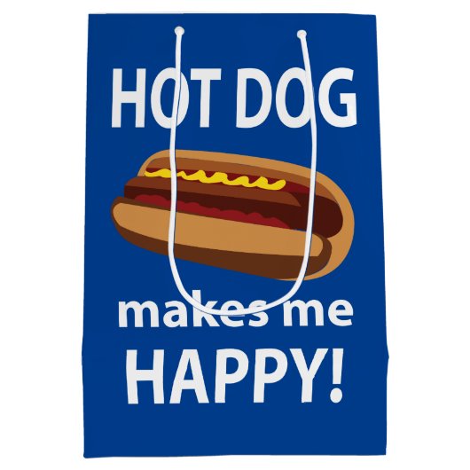 Hot Dog macht mich glücklichen Hot Dog Mittlere Geschenktüte (Rückseite)