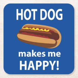 Hot Dog macht mich glücklichen Hot Dog Rechteckiger Pappuntersetzer