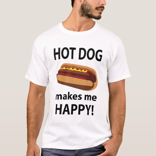 Hot Dog macht mich glücklichen Hot Dog T-Shirt (Vorderseite)