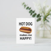 Hot Dog macht mich glücklichen Hot Dog Visitenkarte (Stehend Vorderseite)