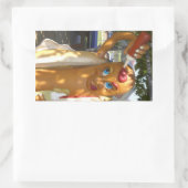 Hot Dog Man Statue Rechteckiger Aufkleber (Tasche)