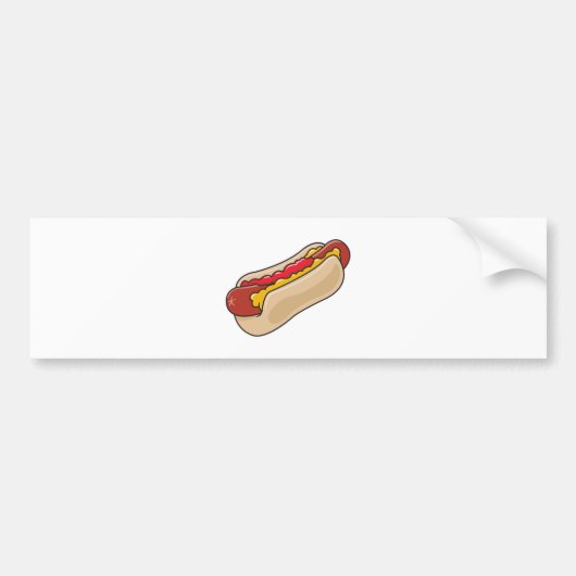 Hot Dog mit Ketschup und Senfgrafik Autoaufkleber (Vorne)