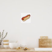 Hot Dog mit Ketschup und Senfgrafik Poster (Küche)