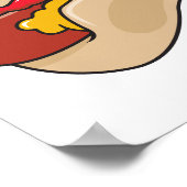 Hot Dog mit Ketschup und Senfgrafik Poster (Ecke)