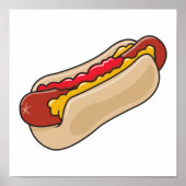 Hot Dog mit Ketschup und Senfgrafik Poster (Vorne)
