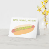Hot Dog mit Personalisiertem Geburtstag Karte (Gelbe Blume)