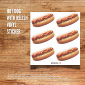 Hot Dog mit Relish Vinyl Sticker