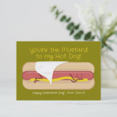 Hot Dog mit Senf Kids School Valentine's Day Card Dankeskarte (Stehend Vorderseite)