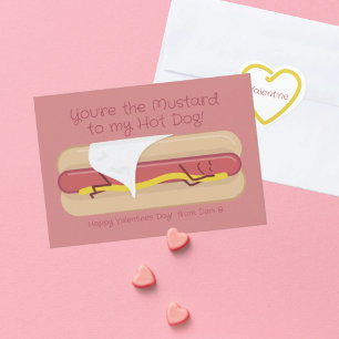 Hot Dog mit Senf Kids School Valentine's Day Card Dankeskarte
