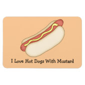 Hot Dog mit Senf Premium Magnet (Horizontal)