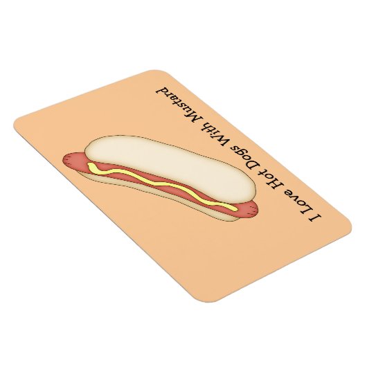 Hot Dog mit Senf Premium Magnet (Rechte Seite)